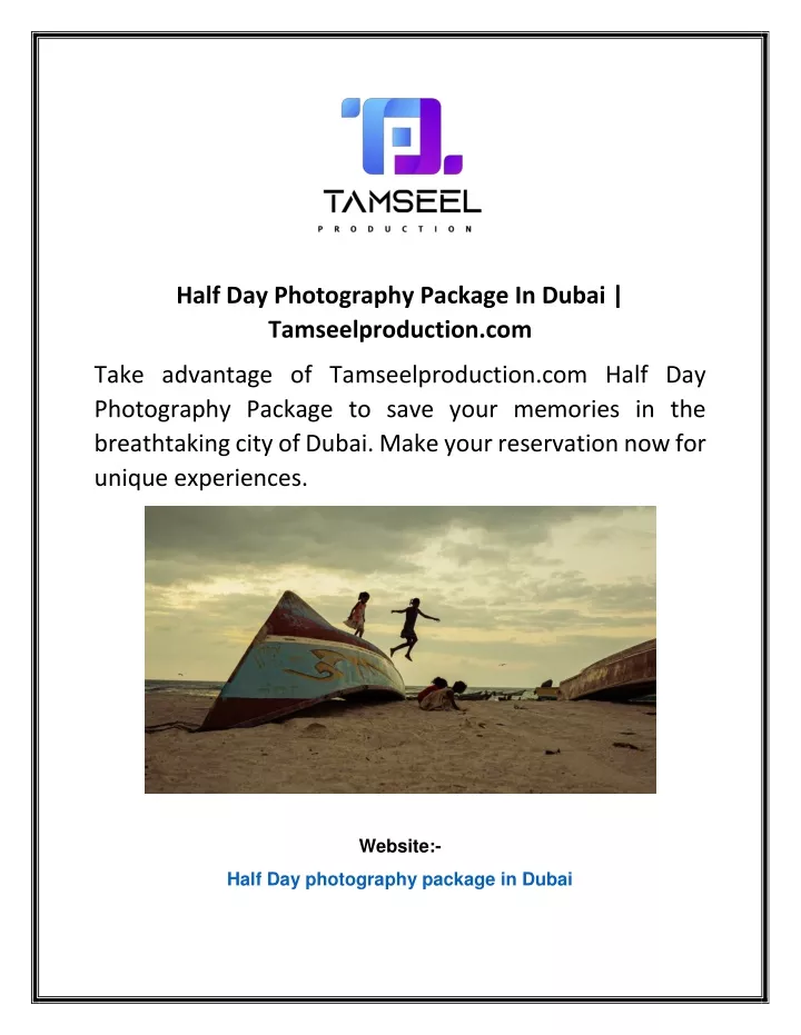 half day photography package in dubai