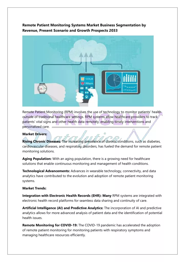 remote patient monitoring systems market business