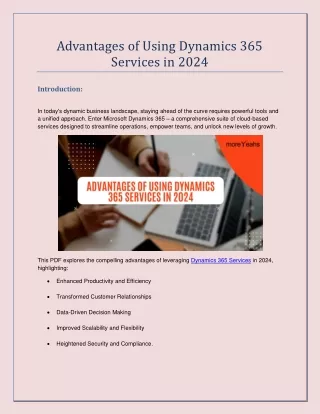 Advantages of Using Dynamics 365 Services in 2024