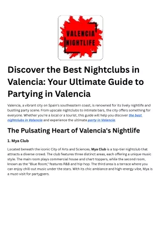 The Best nightclubs in Valencia