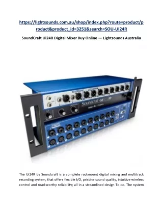 SoundCraft Ui24R Digital Mixer Buy Online — Lightsounds Australia ( 61 293571771