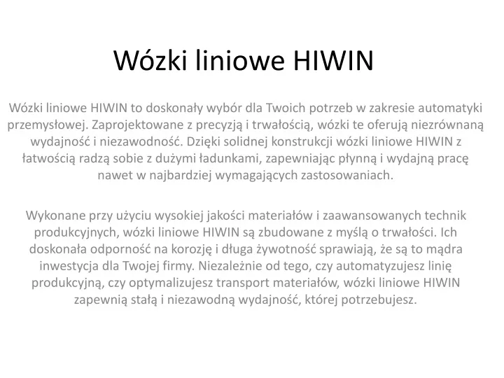 w zki liniowe hiwin