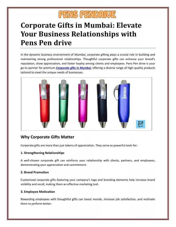 corporate gifts in mumbai elevate your business