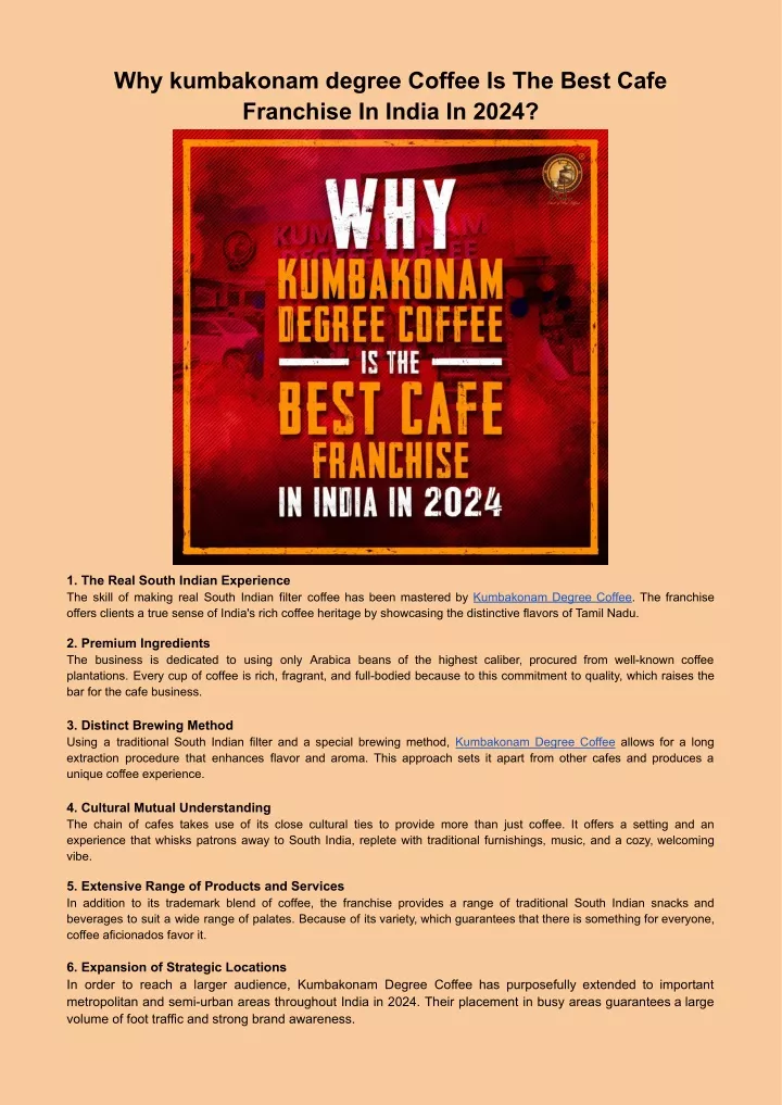 why kumbakonam degree coffee is the best cafe