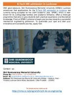 B.Tech ME admission in Lucknow - slide 1