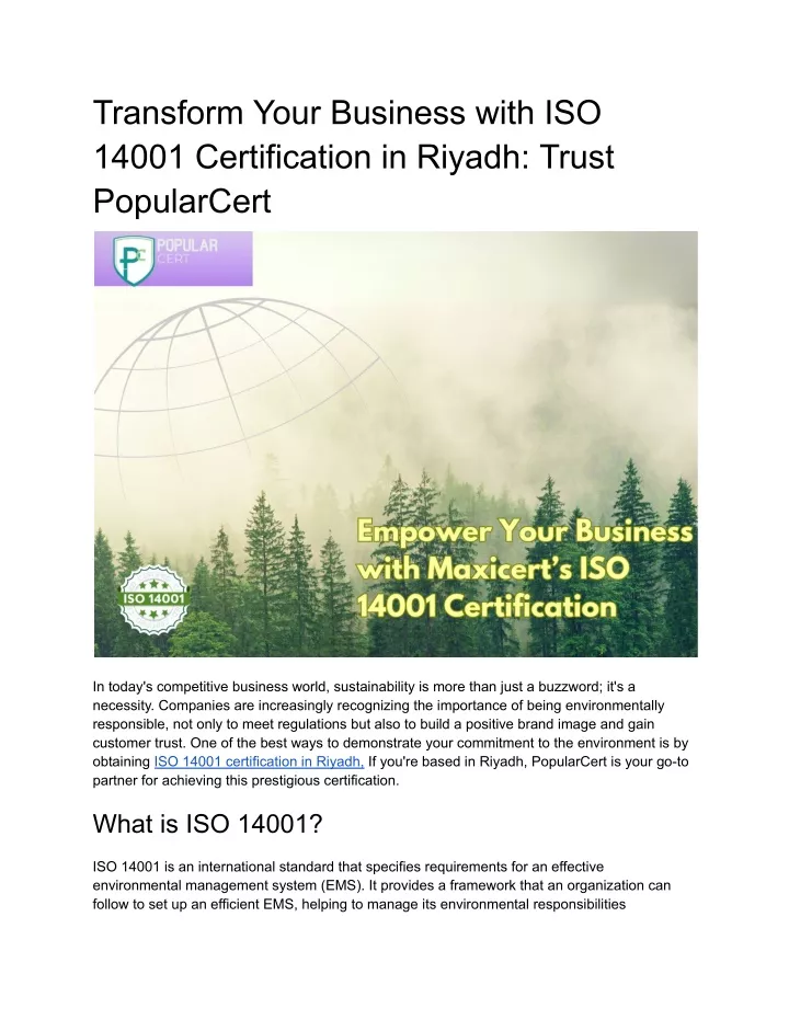 transform your business with iso 14001