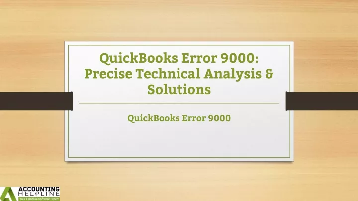 quickbooks error 9000 precise technical analysis solutions