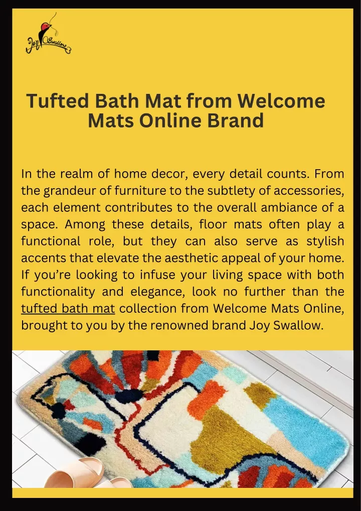 tufted bath mat from welcome mats online brand