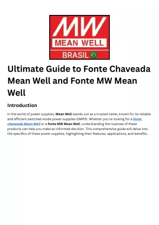 Fonte chaveada mean well