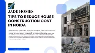 Tips To Reduce House Construction Cost In Noida