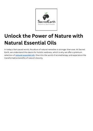 Buy natural essential oils