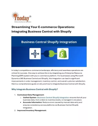 Business Central Shopify Integration