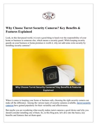 Why Choose Turret Security Cameras? Key Benefits & Features Explained