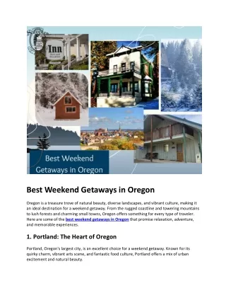 Best Weekend Getaways in Oregon