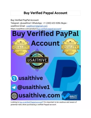 Buy Verified Paypal Account