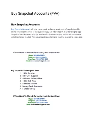 Best Sites toBuy Snapchat Accounts (PVA)  in Bulk (PVA & Aged)