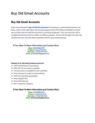 Best Sites to Buy Old Gmail AccountsIf  in Bulk (PVA & Aged)