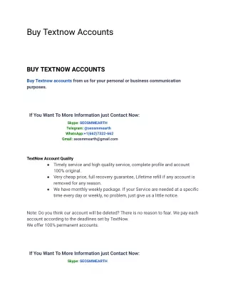 Best Sites to Buy Textnow accounts in Bulk (PVA & Age