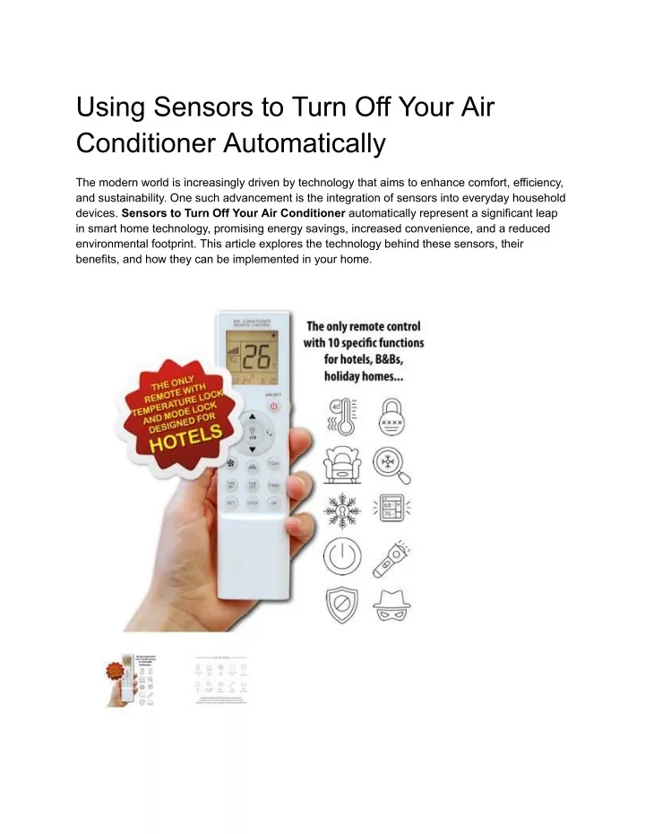 PPT - Using Sensors to Turn Off Your Air Conditioner Automatically ...