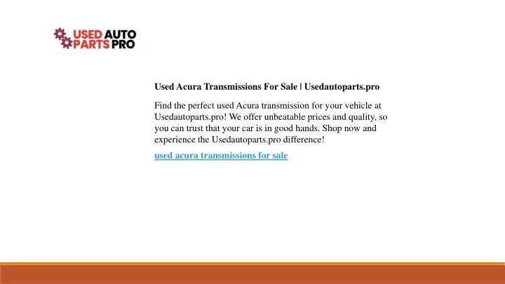 used acura transmissions for sale usedautoparts