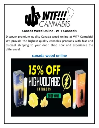 canada weed online wtf cannabis