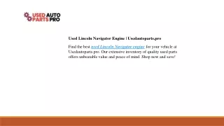 Used Lincoln Navigator Engine Usedautoparts.pro