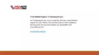 Used Infiniti Engines Usedautoparts.pro