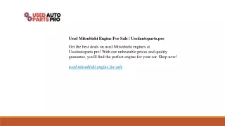 Used Mitsubishi Engine For Sale Usedautoparts.pro