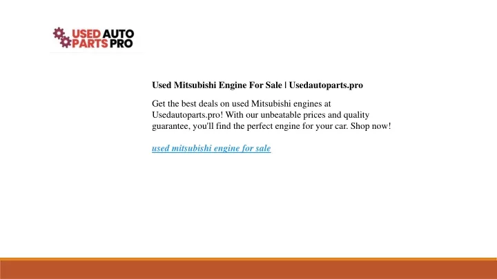 used mitsubishi engine for sale usedautoparts pro