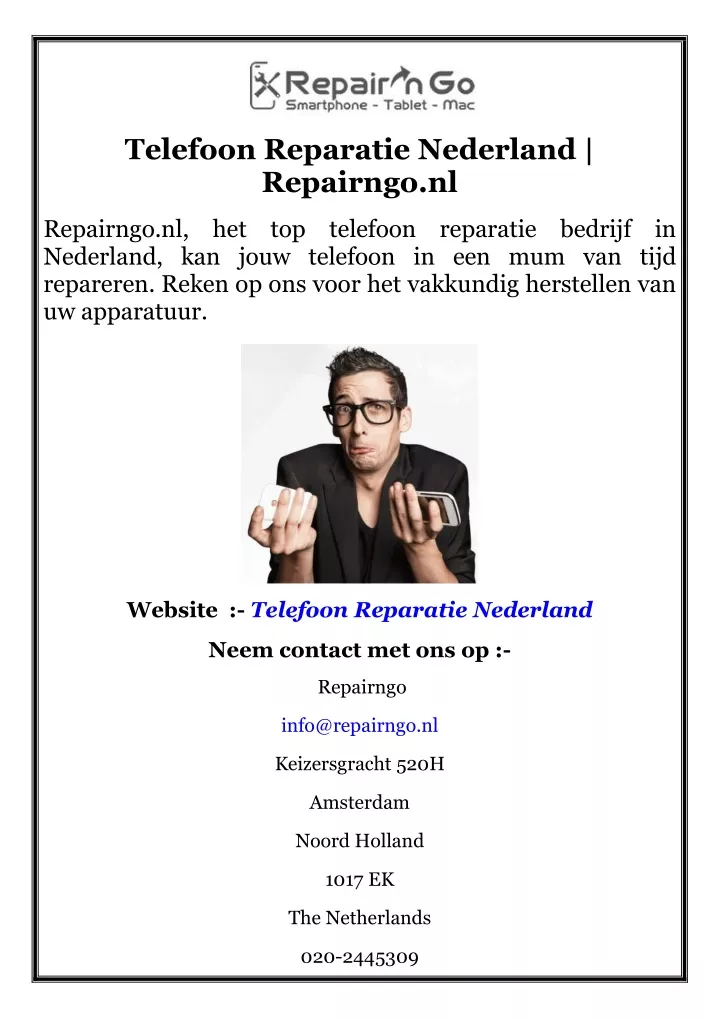 telefoon reparatie nederland repairngo nl