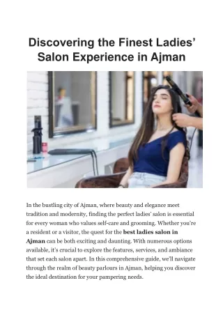 Discovering-the-Finest-Ladies-Salon-In-Ajman