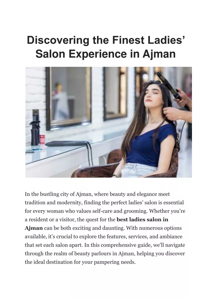 discovering the finest ladies salon experience