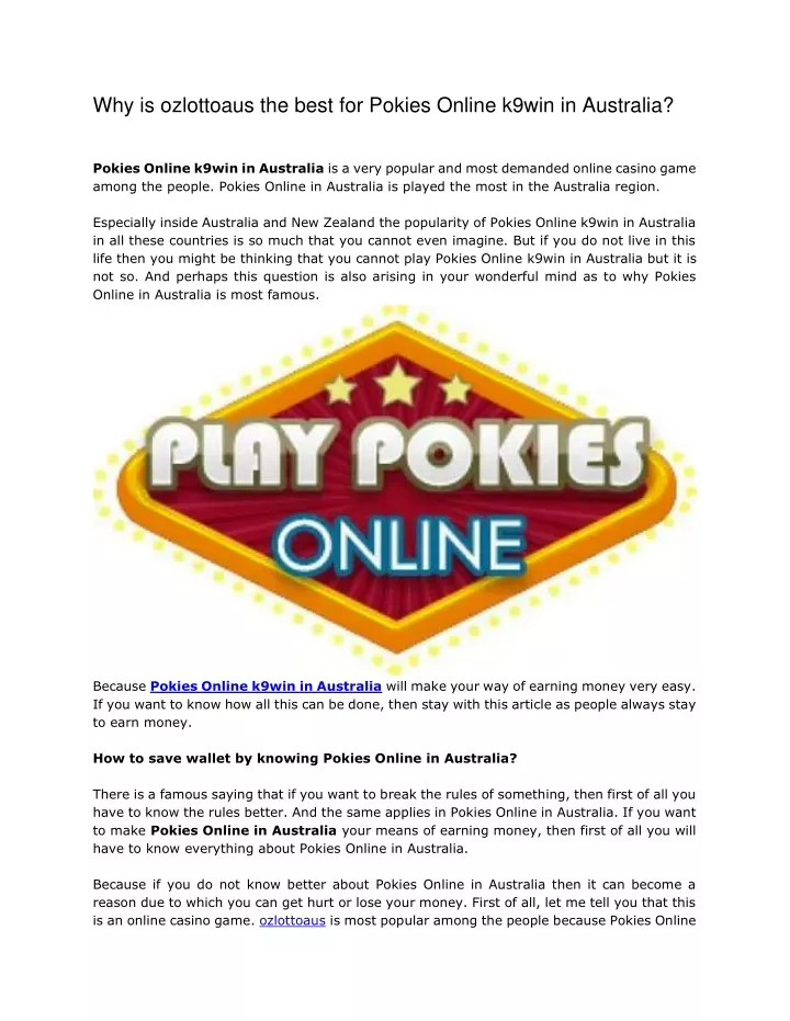 why is ozlottoaus the best for pokies online