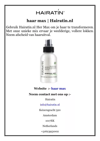 haar max  Hairatin.nl