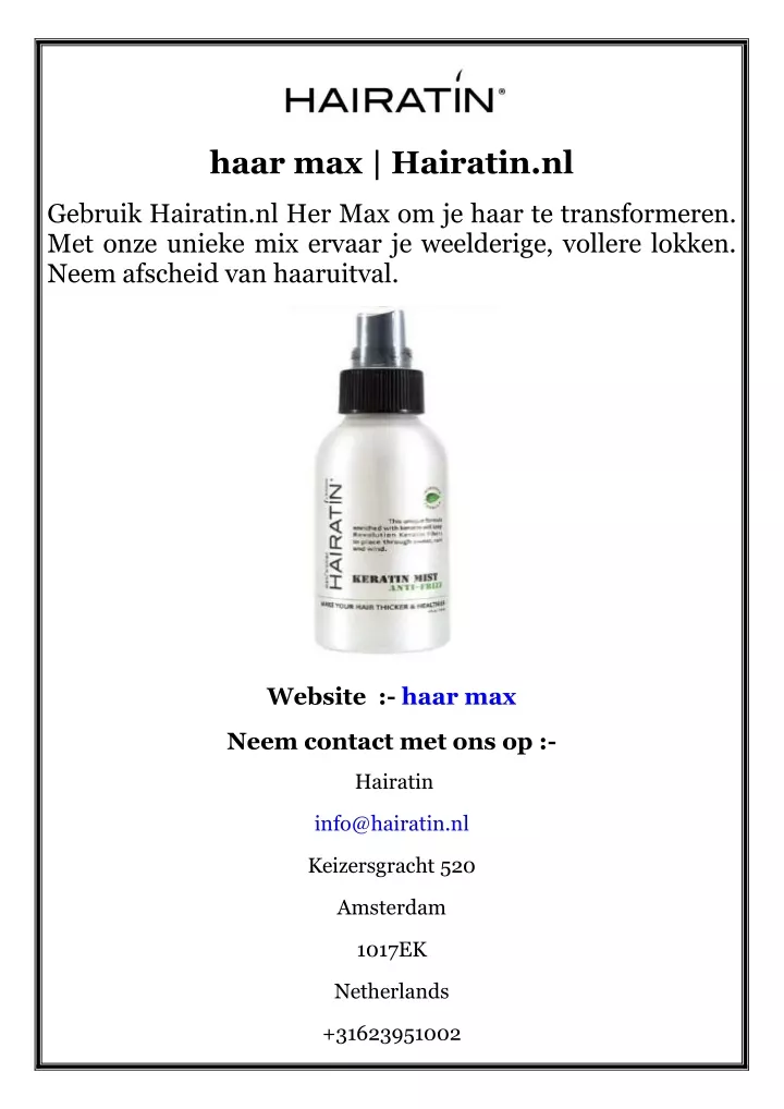 haar max hairatin nl