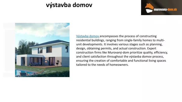 v stavba domov