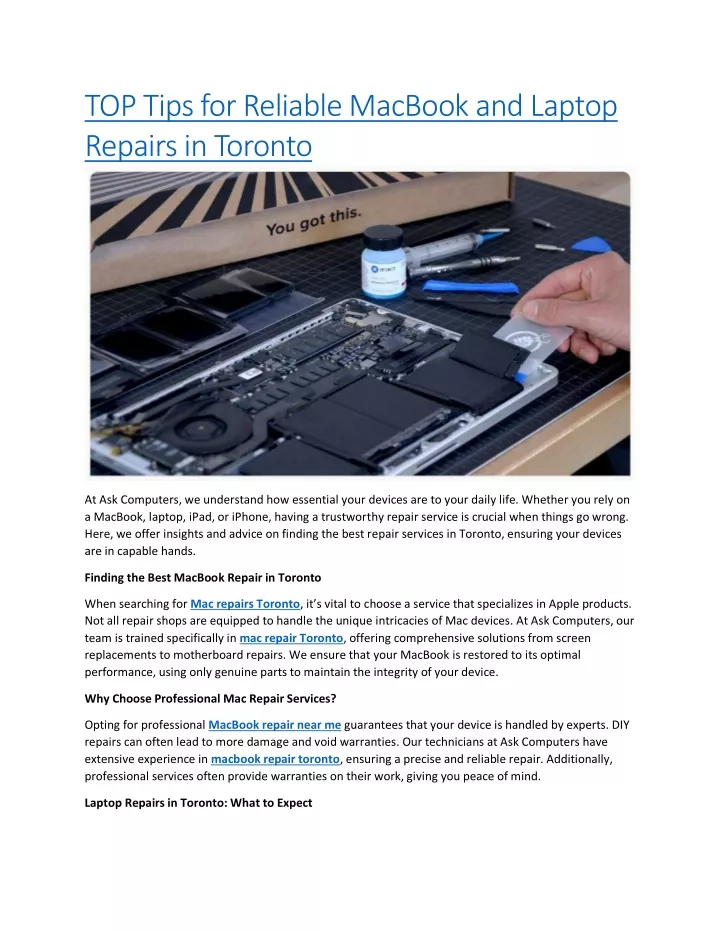 top tips for reliable macbook and laptop repairs