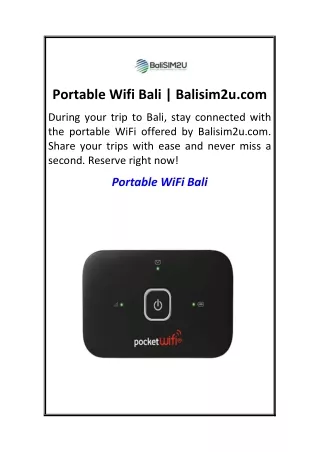 Portable Wifi Bali  Balisim2u.com