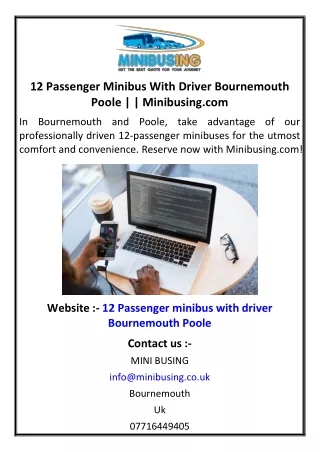 12 Passenger Minibus With Driver Bournemouth Poole | | Minibusing.com