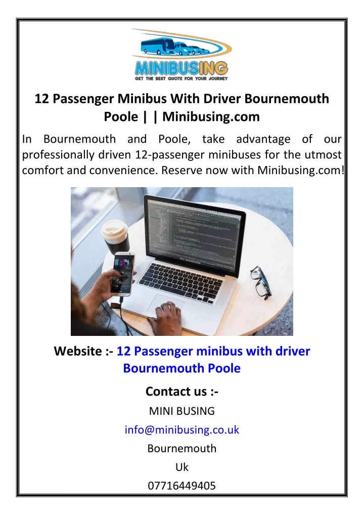 12 passenger minibus with driver bournemouth