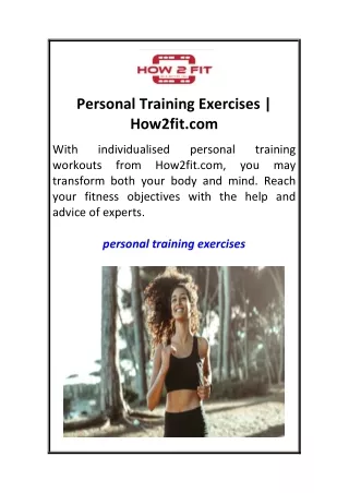 personal training exercises how2fit com