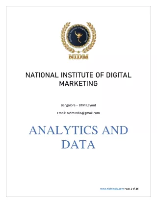 NATIONAL INSTITUTE OF DIGITAL MARKETING