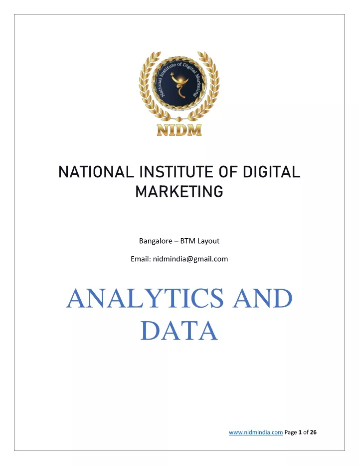 national institute of digital marketing