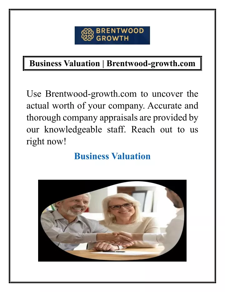 business valuation brentwood growth com