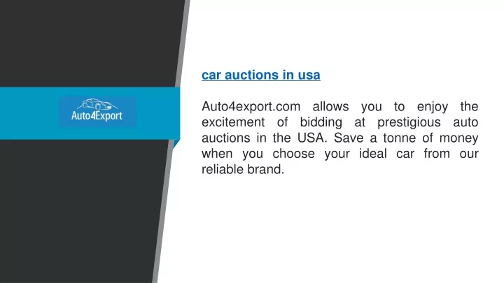 car auctions in usa auto4export com allows