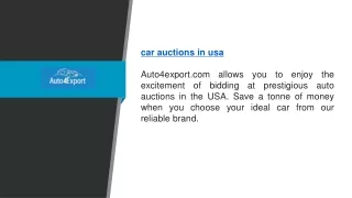 Car Auctions In Usa | Auto4export.com