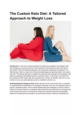 The Custom Keto Diet_ A Tailored Approach to Weight Loss