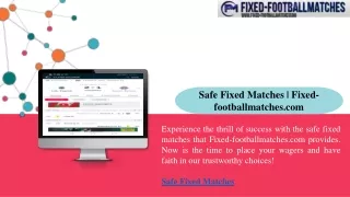 Safe Fixed Matches Fixed-footballmatches.com