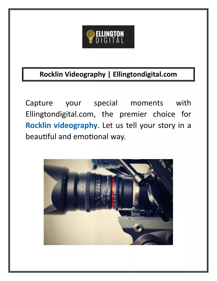 rocklin videography ellingtondigital com