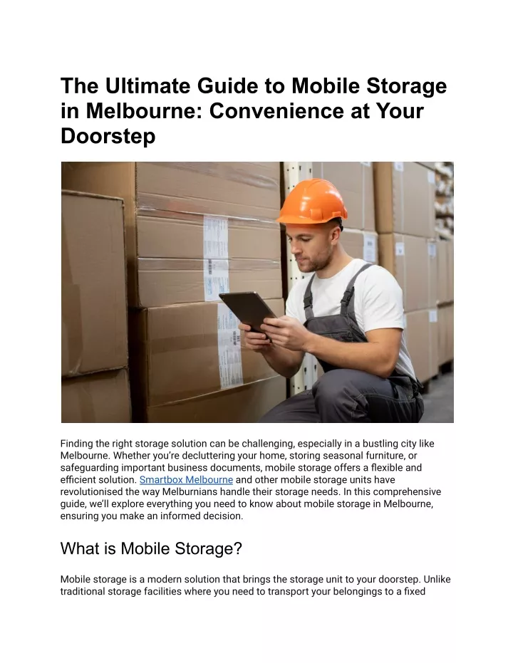 the ultimate guide to mobile storage in melbourne